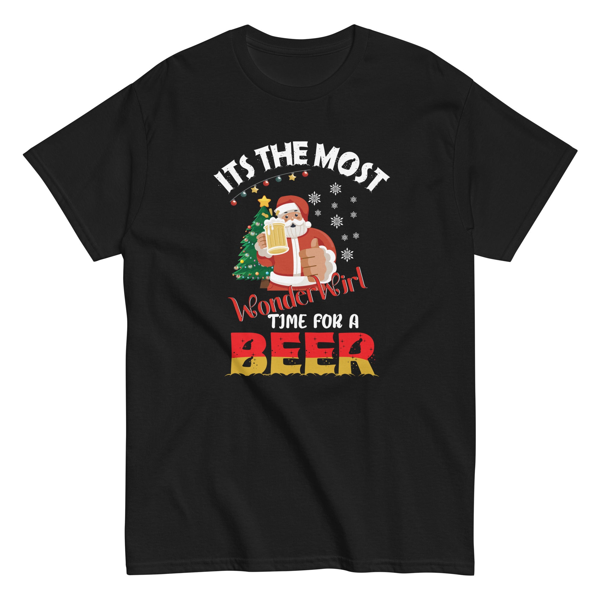 most-likely-to-offer-santa-a-beer-funny-drinking-christmas-unisex-classic-tee