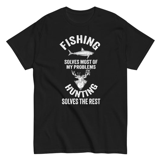 Funny Fishing And Hunting Christmas Humor Hunter Cool Unisex classic tee