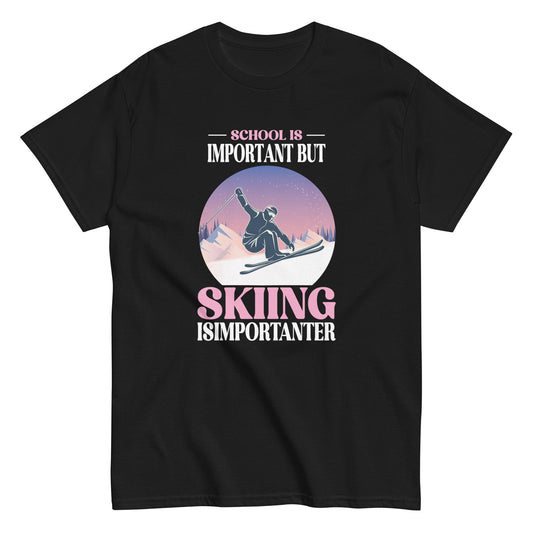 Ski Vintage Slogan Funny Skier Unisex classic tee